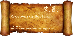 Kacsovszky Bettina névjegykártya