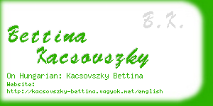 bettina kacsovszky business card